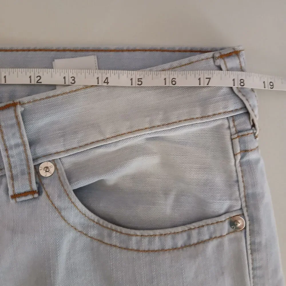 True Religion Jeans Mens 36 Rocco Moto Straight Light Blue $239 Denim Pants 1069